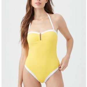Trina Turk Courtside U-Wire Bandeau One Piece - Sz 8 in Yellow - NWT!